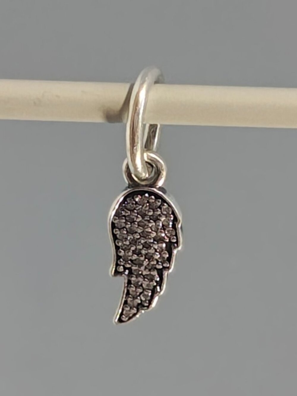 Authentic Retired Pandora Angel Wing CZ Dangle Charm 791352CZ